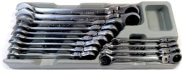 Набор ключей комбинированных трещоточных с шарниром, 13пр.(8,10,11,12,13,14,15,16,17,18,19,21,22мм),в лотке Forsage F-T51310F