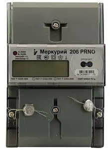 Счетчик электроэнергии Меркурий 206 PRNO 230В, 5(60)А, RS-485, ЖКИ
