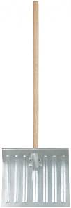 Лопата для уборки снега тротуарная стальная оцинкованная, деревянный черенок 425х370x1390 мм KУРС