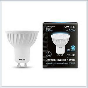 gauss 101506205 Лампа LED MR16 GU10 5W 4100K