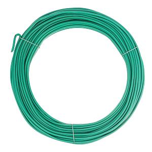 Проволока для подвязки, стальная в ПВХ (зеленый) 25 м, внутр. 1.6 мм / внеш. 3 мм Сибртех