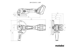 WB 18 LTX BL 180 Аккумуляторная угловая шлифовальная машина Metabo