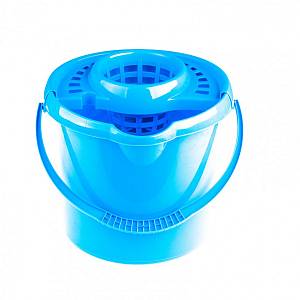 Ведро пластмассовое круглое с отжимом 9 л, голубое, Elfe 92961