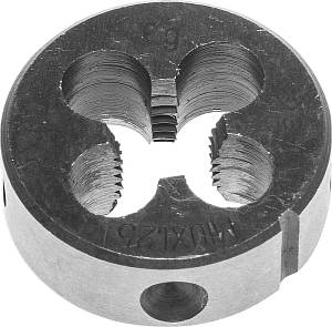 ЗУБР М10 x 1.25 мм сталь 9ХС, плашка круглая ручная (4-28022-10-1.25)