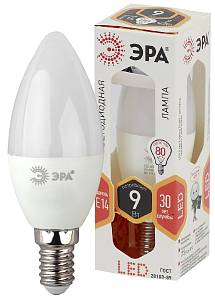 Лампочка светодиодная ЭРА STD LED B35-9W-827-E14 E14 / Е14 9Вт свеча теплый белый свет.
