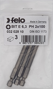 Felo Бита крестовая серия Industrial PH 2X100, 3 шт 03202810