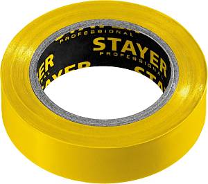STAYER Protect-10 Изолента ПВХ, не поддерживает горение, 10м (0,13х15 мм), желтая 12291-Y
